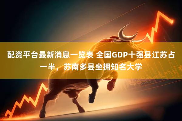 配资平台最新消息一览表 全国GDP十强县江苏占一半，苏南多县坐拥知名大学